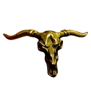 Vintage Baron1981 Longhorn Brass Belt Buckle